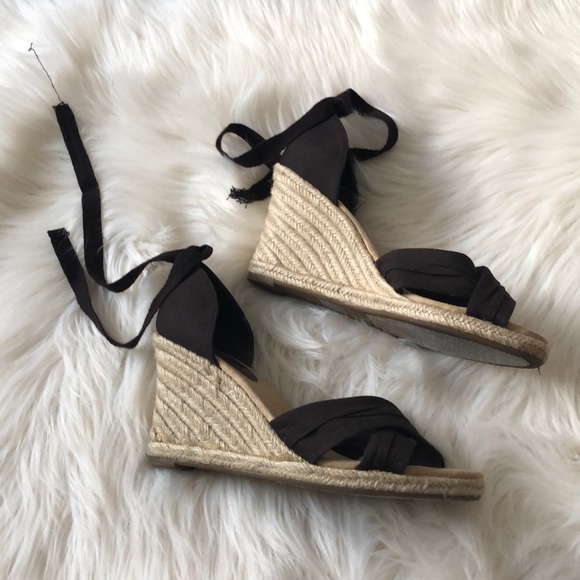 🎉Ann Taylor Loft Brown Espadrille Wedges - Picture 2 of 4